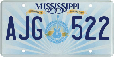 MS license plate AJG522