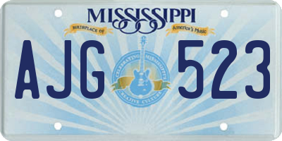 MS license plate AJG523