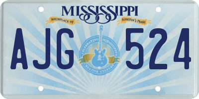 MS license plate AJG524