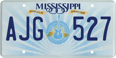 MS license plate AJG527