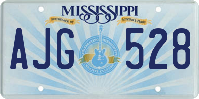 MS license plate AJG528
