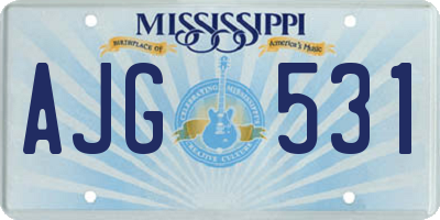 MS license plate AJG531