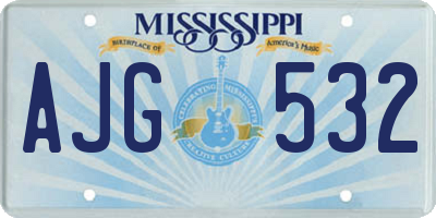 MS license plate AJG532