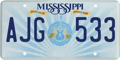 MS license plate AJG533