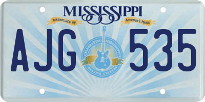 MS license plate AJG535