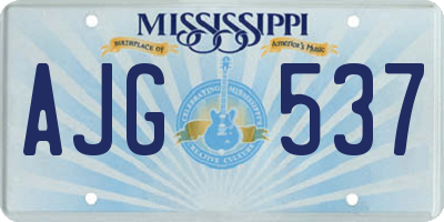 MS license plate AJG537