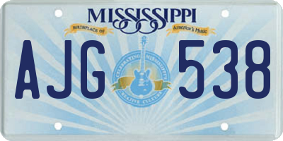 MS license plate AJG538