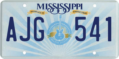 MS license plate AJG541
