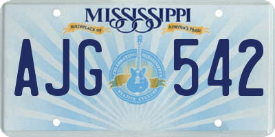 MS license plate AJG542