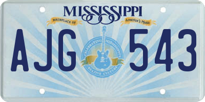 MS license plate AJG543