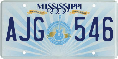 MS license plate AJG546