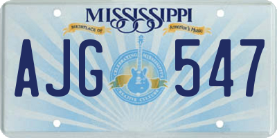 MS license plate AJG547