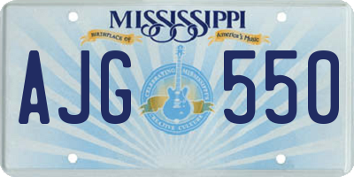 MS license plate AJG550