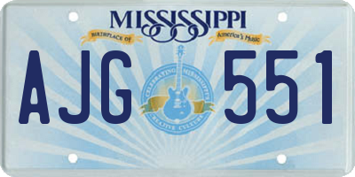 MS license plate AJG551