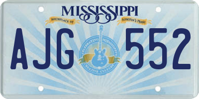 MS license plate AJG552