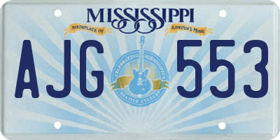 MS license plate AJG553