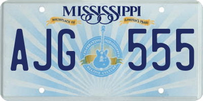 MS license plate AJG555