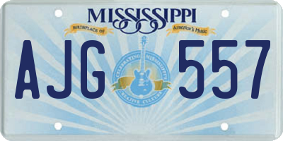 MS license plate AJG557