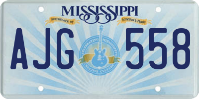 MS license plate AJG558