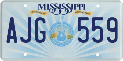 MS license plate AJG559