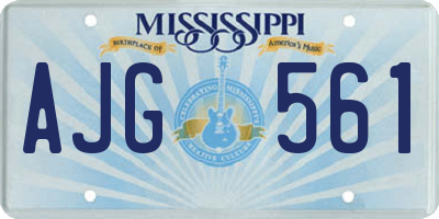 MS license plate AJG561