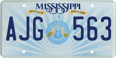 MS license plate AJG563