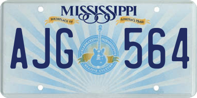 MS license plate AJG564