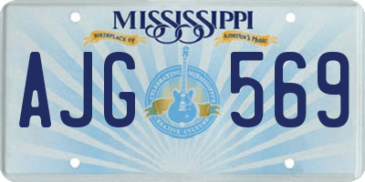 MS license plate AJG569