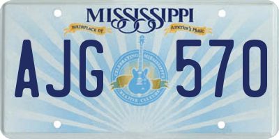 MS license plate AJG570