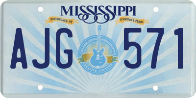 MS license plate AJG571