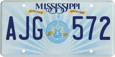 MS license plate AJG572