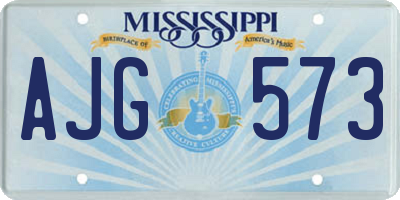 MS license plate AJG573