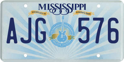 MS license plate AJG576