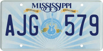 MS license plate AJG579