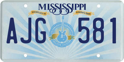 MS license plate AJG581
