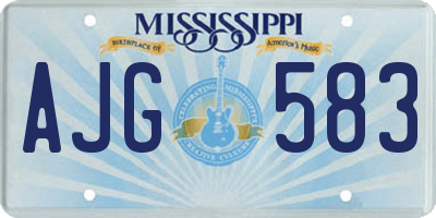 MS license plate AJG583