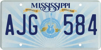 MS license plate AJG584