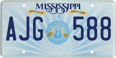 MS license plate AJG588