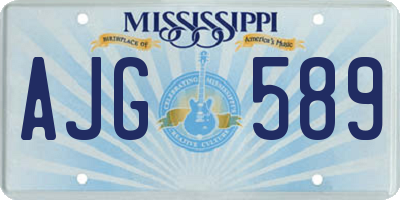 MS license plate AJG589