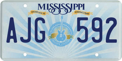 MS license plate AJG592