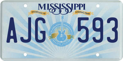MS license plate AJG593