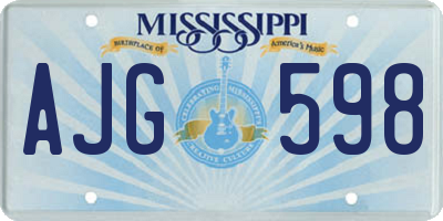MS license plate AJG598