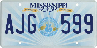 MS license plate AJG599