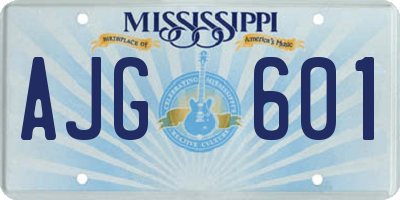 MS license plate AJG601