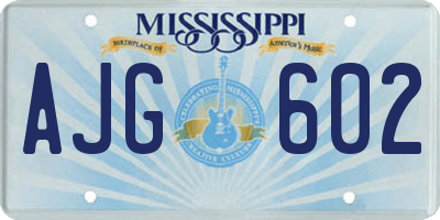 MS license plate AJG602