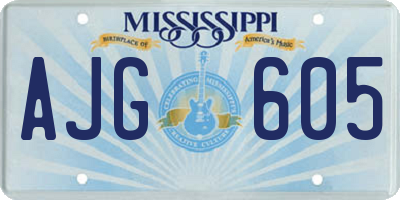 MS license plate AJG605
