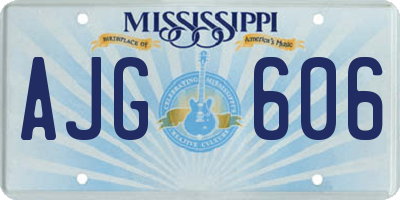 MS license plate AJG606