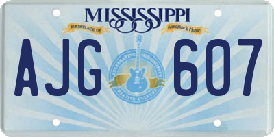 MS license plate AJG607