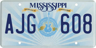 MS license plate AJG608