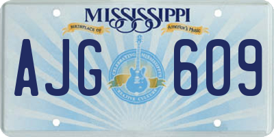 MS license plate AJG609